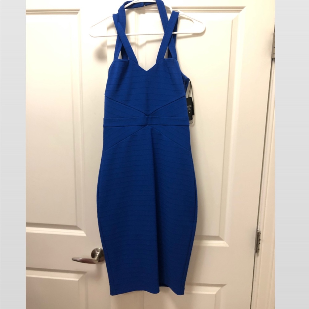 Guess “Jayne” blue bodycon dress NWT
